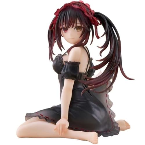 REOZIGN Kurumi Figur, sitzender Pyjama Tokisaki Kurumi Anime-Figuren, 12 cm, handgefertigt, PVC, Cartoon, Modell, Dekoration, Handwerk, Geschenk (a) von REOZIGN