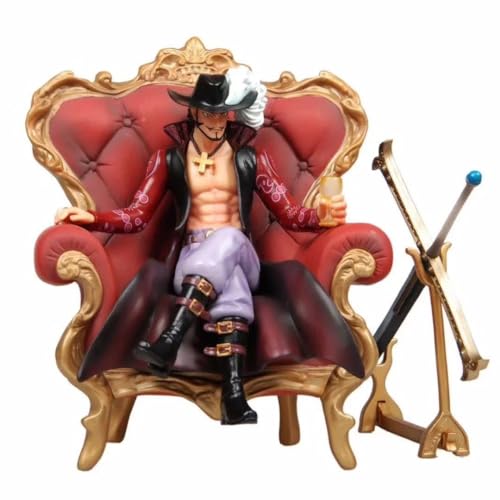 REOZIGN Mihawk – Mihawk Figur sitzend auf Sofa, 26 cm, Cartoon-Puppe, Sammlung von Actionfiguren, Ornament, Modell Geschenk von REOZIGN