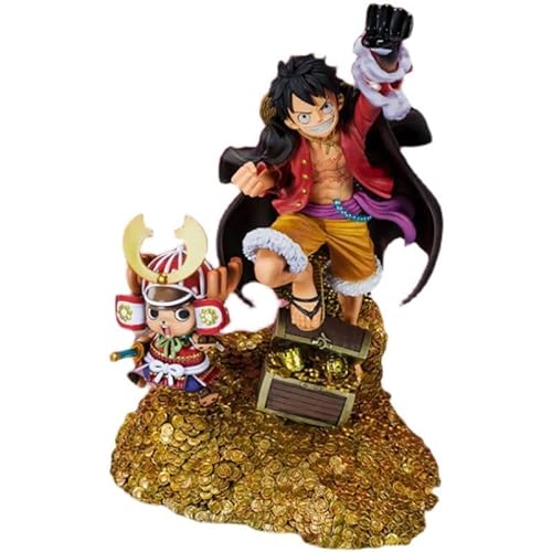 REOZIGN One Piece Figur Luffy Zoro Chopper Nami Figuren Statue One Piece Cartoon Luffy Zoro Figur 20 cm Statuen PVC Spielzeugkollektion (Luffy & Chopper) von REOZIGN