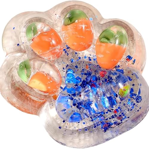 REOZIGN Poludatly Cat Paw Squeeze Spielzeug, Gummi -Katze -Katze Paw Ten Squishy, Katzenpfoten Purch Zapper -Spielzeug, Weiches Stressabbau Modell Dekoration Handwerks Geschenk (Orange) von REOZIGN