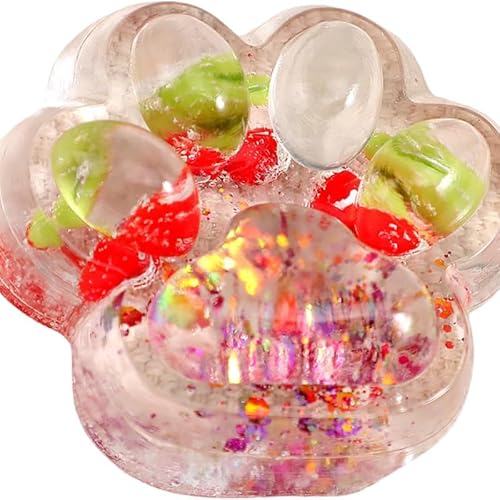 REOZIGN Poludatly Cat Paw Squeeze Spielzeug, Gummi -Katze -Katze Paw Ten Squishy, Katzenpfoten Purch Zapper -Spielzeug, Weiches Stressabbau Modell Dekoration Handwerks Geschenk (Rot) von REOZIGN
