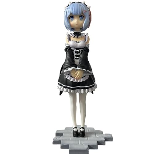 REOZIGN REM Figur, Ram-Figur, Standing Maid Outfit Anime Figuren 16 cm Character Statue Model Desktop Dekoration Ornament Gifts (a) von REOZIGN