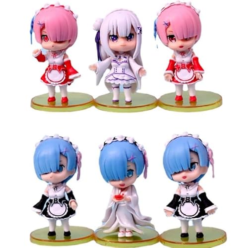 REOZIGN REM-Figur, Version Q, 6 Stück, Dienstmädchen-Kostüm, REM-Actionfiguren, 10 cm, Animemodell, Spiel, Statue, Sammlung, Dekoration, Geschenk REOZIGN REM-Figur, Version Q, 6 Stück, Dienstmädchen-Kostüm, REM-Actionfiguren, 10 cm, Animemodell, Spiel, Statue, Sammlung, Dekoration, Geschenk von REOZIGN