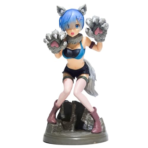 REOZIGN REM-Figur, kleines Schaf, Wolfsfigur, 19 cm, PVC, Cosplay, Sammlerstück, Geschenk für Anime-Fans (b) von REOZIGN