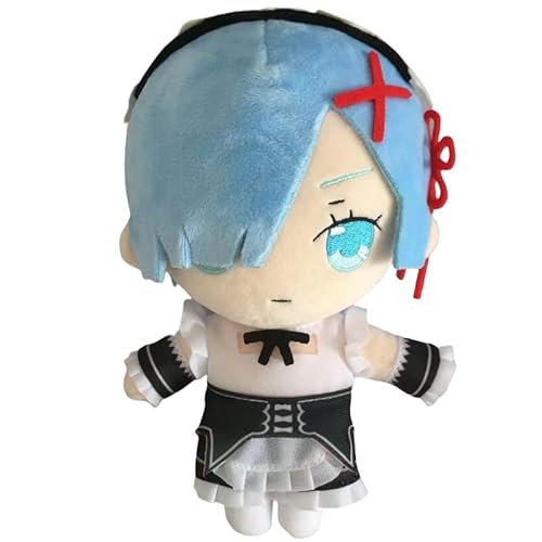 REOZIGN Ram-Plüschtier, REM, Version Q, kurze Figur, 20 cm, handgefertigt, Sammlerstück, Geschenk für Anime-Fans (REM) von REOZIGN