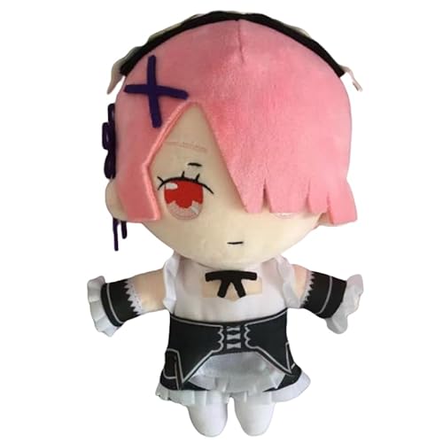 REOZIGN Ram-Plüschtier, REM, Version Q, kurze Figur, 20 cm, handgefertigt, Sammlerstück, Geschenk für Anime-Fans (Ram) von REOZIGN