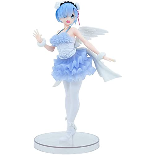 REOZIGN Re Zero Figuren, REM Figur Statue, 23 cm/9 Zoll, Angel REM, PVC, Cartoon, Actionfigur, Modell, Anime, Character, Kollektion, Spielzeug von REOZIGN