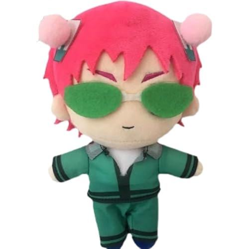 REOZIGN Saiki Kusuo, Plüsch, Rosa, kurzes Haar, aus PP-Baumwolle, 20 cm, Anime, Spielfigur, Dekoration, Geschenk für Anime-Fans von REOZIGN