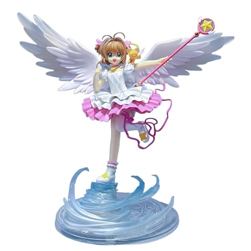 REOZIGN Sakura-Figur, Kinomoto-Zauberstab-Flügel, 28 cm, Modell aus PVC, handgefertigt, Statue, Geschenke von REOZIGN