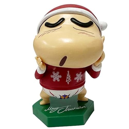 REOZIGN Shinnosuke Figur, Weihnachtsmannmütze, Q-Version Shinnosuke Nohara, 11 cm, Cosplay, handgefertigt, aus PVC, Souvenir für Anime-Fans (b) von REOZIGN