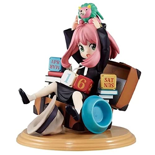 REOZIGN Spy x Family Anya Forger Anime Action Figur, 16 cm, Anya, Figur, PVC, Statue, Sammlungen, Dekoration, Kinder, Geschenk (schwarz) von REOZIGN