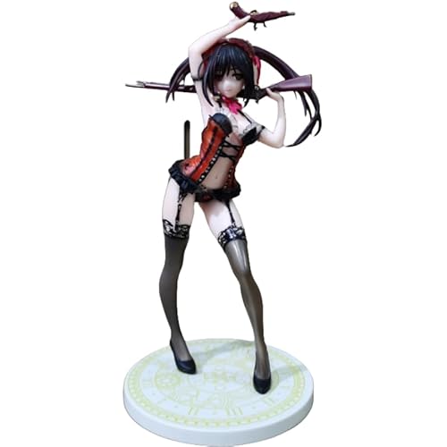 REOZIGN Tokisaki Figur, stehend, schwarzer Schlafanzug, Doppelwaffen, Tokisaki Kurumi, 23 cm, Videospielfigur, handgefertigt, Geschenk von REOZIGN