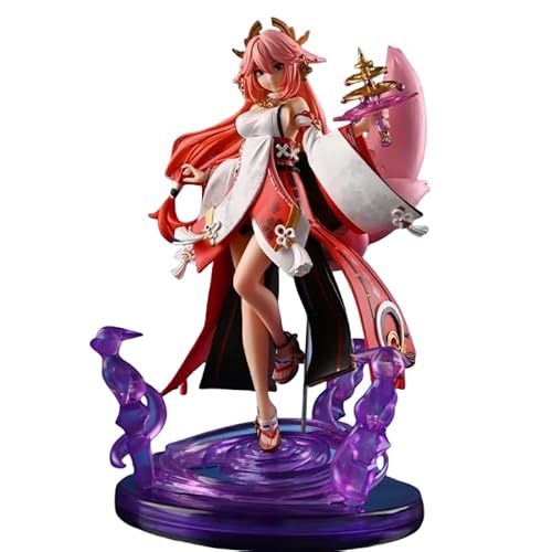 REOZIGN Yae Miko, Fuchs mit neun Schwänzen, Anime-Figur Yae Miko, 24 cm, PVC, Cosplay, Handwerk, Geschenk für Anime-Fans REOZIGN Yae Miko, Fuchs mit neun Schwänzen, Anime-Figur Yae Miko, 24 cm, PVC, Cosplay, Handwerk, Geschenk für Anime-Fans von REOZIGN