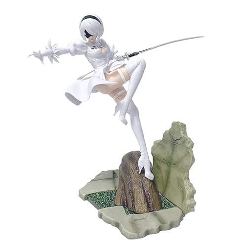 REOZIGN Yorha Figur 2B, Augenmaske, Yorha 2B, 23 cm, PVC, Cosplay, Sammlerstück, Geschenk für Anime-Fans (weiß) von REOZIGN