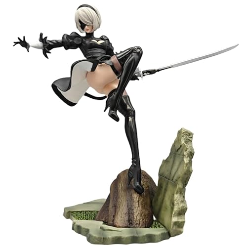 REOZIGN Yorha Figur 2B, Kampffigur Yorha 2B, 24 cm, aus PVC, Cosplay, zum Sammeln, Geschenk für Anime-Fans (Schwarz) von REOZIGN