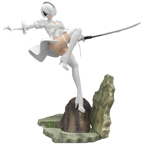 REOZIGN Yorha Figur 2B, Kampffigur Yorha 2B, 24 cm, aus PVC, Cosplay, zum Sammeln, Geschenk für Anime-Fans (weiß) von REOZIGN