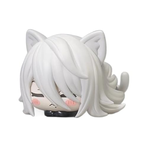 REOZIGN Yorha Figur 9S 2B A2, Version Q, niedliche Katzenfigur, liegend, 4 cm, aus PVC, handgefertigt, Sammlung, Handwerk, Geschenk für Anime-Fans (c) von REOZIGN