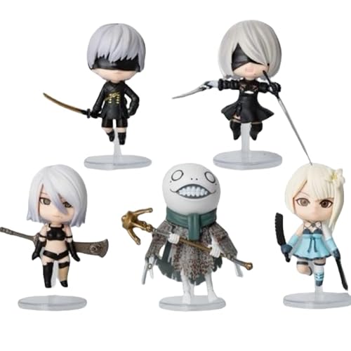 REOZIGN Yorha Figuren Nr. 2B und Nr. 9S, 5 Stück, sitzende Actionfiguren, 10 cm, PVC, Cosplay-Modell, Handwerk für Anime-Fans, Geschenk REOZIGN Yorha Figuren Nr. 2B und Nr. 9S, 5 Stück, sitzende Actionfiguren, 10 cm, PVC, Cosplay-Modell, Handwerk für Anime-Fans, Geschenk von REOZIGN