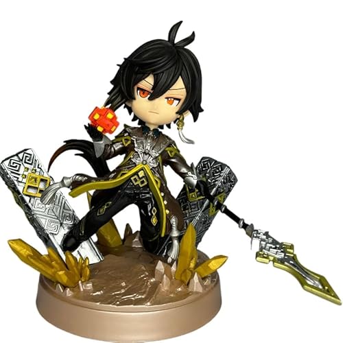 REOZIGN Zhongli-Figur, Version Q Fighting Zhongli Anime, 16 cm, PVC-Statuen, Sammlerstücke für Anime-Fans, Geschenke von REOZIGN