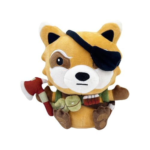 Raccoon Plüsch, Steadfast Spiffo One Eyed Raccoon, kurze Puppen, Plüsch, 22 cm, PP-Baumwolle, handgefertigt, Modell Statue, Kollektion, Dekoration, Geschenk von REOZIGN
