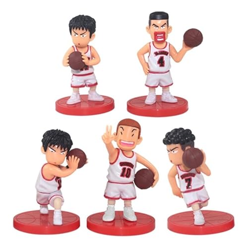 Sakuragi Hanamichi Figur, Rukawa Kaede, 5 Anime-Figuren, Q-Version, 7 cm, handgefertigt, Schreibtischdekoration, Geschenke von REOZIGN