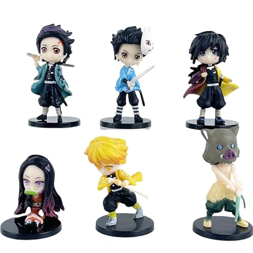 Tanjirou, Agatsuma Zenitsu, Nezuko Figur, Q Version 6 Stück, Anime-Figuren, handgefertigtes Modell, Handled (a) von REOZIGN