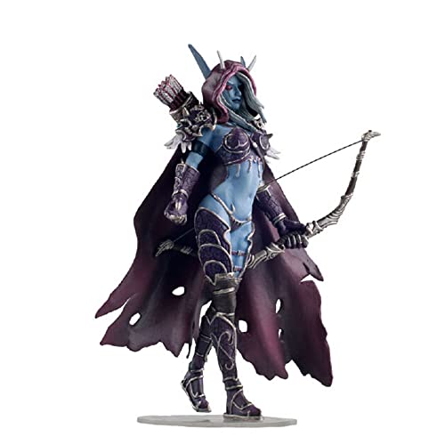 REOZIGN World of Warcraft Figur Sylvanas Windrunner Statue, 15CM PVC Stehende Pose mit Schleife Sylvanas Anime Actionfiguren Spielzeug (Basis & Farbbox) von REOZIGN