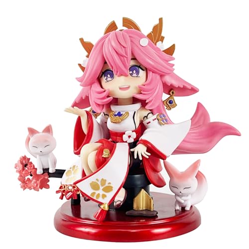 Yae Miko, Kamisato Ayaka, Ganyu, Hutao Figur, Q Version, Anime-Figuren, 15 cm, Spielfigur, handgefertigt, Statuen-Sammlung (a) von REOZIGN