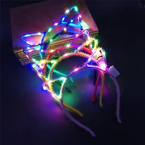 REQO 10 Stück Katzenohren Stirnband Set, LED niedliche Katze leuchtende Kopfbedeckung,leuchtende Mädchen Kopfbedeckung Partyzubehör für Nachtclubs,Raves,Weihnachten,Halloween, Erwachsene (10PCS-A) REQO 10 Stück Katzenohren Stirnband Set, LED niedliche Katze leuchtende Kopfbedeckung,leuchtende Mädchen Kopfbedeckung Partyzubehör für Nachtclubs,Raves,Weihnachten,Halloween, Erwachsene (10PCS-A) von REQO
