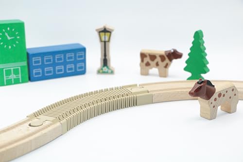 Flexischiene für Holzeisenbahn (4er Paket) (Braun) von RERA TOYS