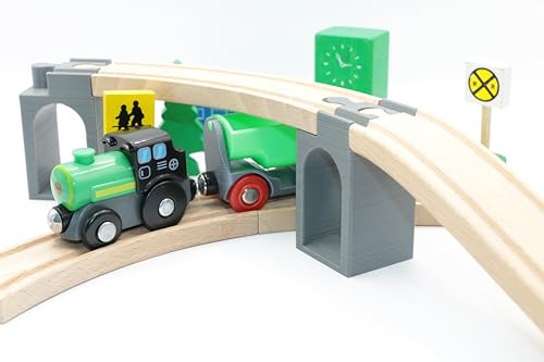 RERA TOYS Brückenpfeiler für Holzeisenbahn (2 Stück) von RERA TOYS