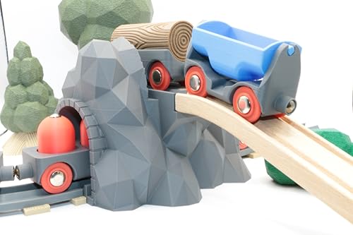 Tunnel durch Fels für Holzeisenbahn (mit Überquerung) von RERA TOYS