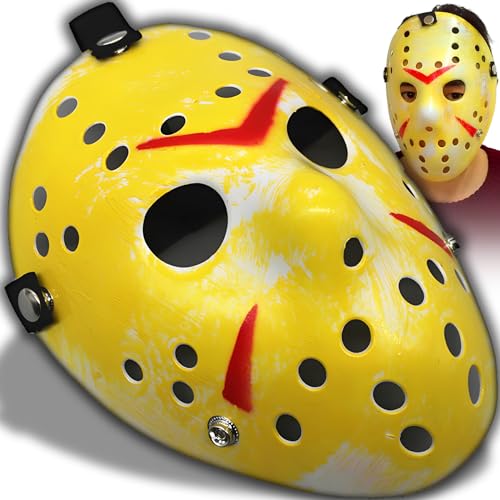 Retoo Jason Mask, Horror-Hockey-Maske für Halloween, Halloween-Kostüm, Jason Maske Cosplay Party Erwachsene, Maske Hockey Festival Maske Mann Frau Kinder, Horror Masken Freitag der 13 Eishockey Horror von Retoo