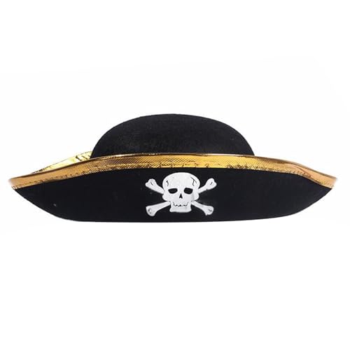 Fashion Tricorne Cosplay Pirate Bühnenaufführungen Gespannte Party Requisiten Halloween Kostüm Accessoire Theme Party von RETUOLWAG
