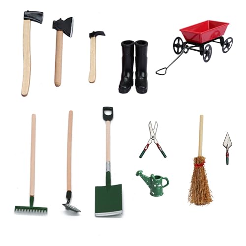 Gartenwerkzeug-Set im Maßstab 1:12, Zubehör für Puppenhäuser, Gartenszene, Display, Handwerksprojekt, dekorative Bauernhof-Werkzeug-Sets Gartenwerkzeug-Set im Maßstab 1:12, Zubehör für Puppenhäuser, Gartenszene, Display, Handwerksprojekt, dekorative Bauernhof-Werkzeug-Sets von RETUOLWAG