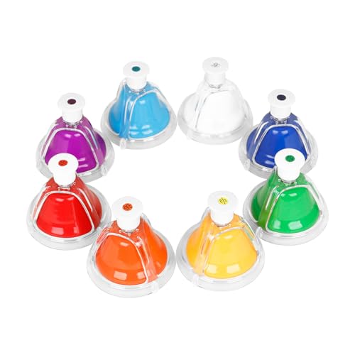 Musik-Handglocken-Set mit 8 Noten, bunte Schreibtischglocken, Schlaginstrument, Musiktischglocken für Festival, Musikunterricht Musik-Handglocken-Set mit 8 Noten, bunte Schreibtischglocken, Schlaginstrument, Musiktischglocken für Festival, Musikunterricht von RETUOLWAG