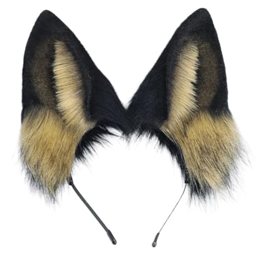 RETUOLWAG 1/2 Stück Wolf Katzen Wolf Füchse Schwanz Ohren Stirnbänder Set Halloween Weihnachten Party Kostüm Spielzeug Frau Mann Cosplay von RETUOLWAG