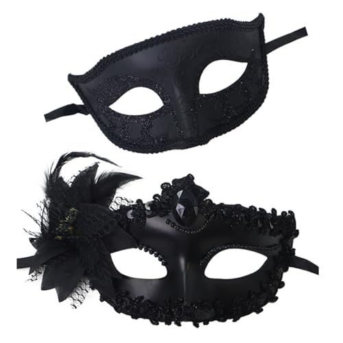 RETUOLWAG 2 PCs Venezianer Maske Masquerade Maske Halloween Party Halbgesicht Abend Abschlussball Mardi Gras RETUOLWAG 2 PCs Venezianer Maske Masquerade Maske Halloween Party Halbgesicht Abend Abschlussball Mardi Gras von RETUOLWAG