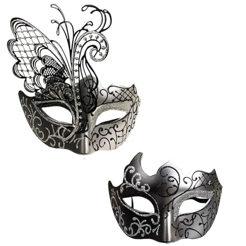 RETUOLWAG 2pcs Männer Frauen Maskerade Gesichtsbedeckung Schmetterling Eyemask Halbe Gesichtsbedeckung Halloween Kostümdekoration Party RETUOLWAG 2pcs Männer Frauen Maskerade Gesichtsbedeckung Schmetterling Eyemask Halbe Gesichtsbedeckung Halloween Kostümdekoration Party von RETUOLWAG