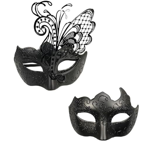 RETUOLWAG 2pcs Männer Frauen Maskerade Gesichtsbedeckung Schmetterling Eyemask Halbe Gesichtsbedeckung Halloween Kostümdekoration Party von RETUOLWAG