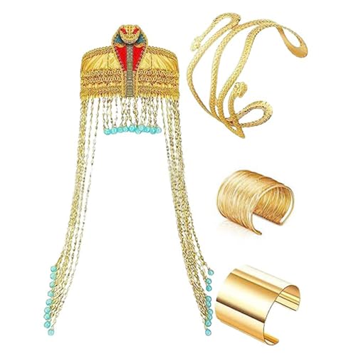 RETUOLWAG Ägyptischer Halloween-Kopfschmuck für Damen, ägyptisches Kostüm, Schmuck, Zubehör, Kopfschmuck, Schlangenarm-Manschette RETUOLWAG Ägyptischer Halloween-Kopfschmuck für Damen, ägyptisches Kostüm, Schmuck, Zubehör, Kopfschmuck, Schlangenarm-Manschette von RETUOLWAG