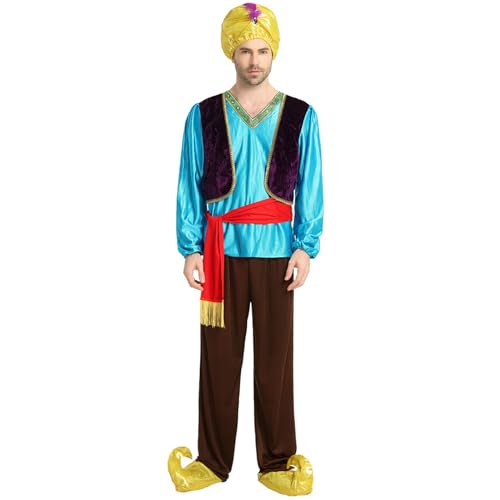 RETUOLWAG Arabischer Prinz-Kostüm, Anzug, Halloween, Cosplay, Party, Naher Osten, Robe, Schäferhund, Cosplay-Kostüm für Maskerade-Party RETUOLWAG Arabischer Prinz-Kostüm, Anzug, Halloween, Cosplay, Party, Naher Osten, Robe, Schäferhund, Cosplay-Kostüm für Maskerade-Party von RETUOLWAG