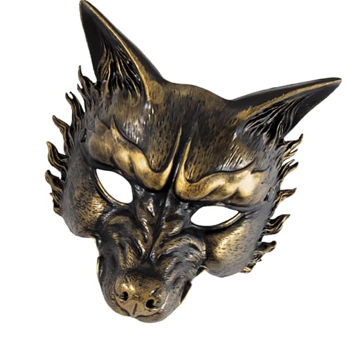 RETUOLWAG Cosplay Wolf Halloween Tier Maskerade Dekoration mit Gummiband für Erwachsene Halloween Dress Up von RETUOLWAG