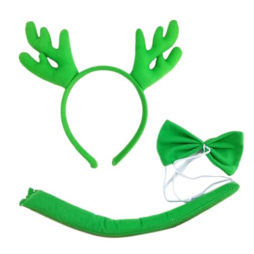RETUOLWAG Drachenkopfschmuck, Drachenhorn-Stirnband, Drachen-Cosplay-Set mit Drachenschwanz, Fliege für Halloween, Drachen-Mottoparty von RETUOLWAG