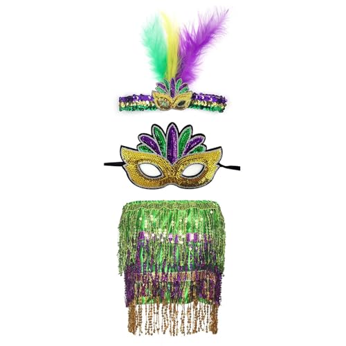 RETUOLWAG Einzigartiges 2-teiliges Karnevals-Outfit-Zubehör mit gefiederter Dekoration, Partykleidung für einen herausragenden Look RETUOLWAG Einzigartiges 2-teiliges Karnevals-Outfit-Zubehör mit gefiederter Dekoration, Partykleidung für einen herausragenden Look von RETUOLWAG