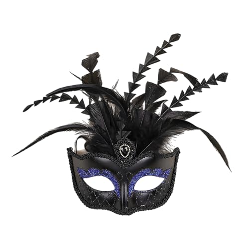 RETUOLWAG Federmaske, Venezianer, Halloween, Karneval, Party, Tanz, Abschlussball, Maske, Halbgesicht, Augenmaske, Venezianer, Damen, für Maskeraden von RETUOLWAG