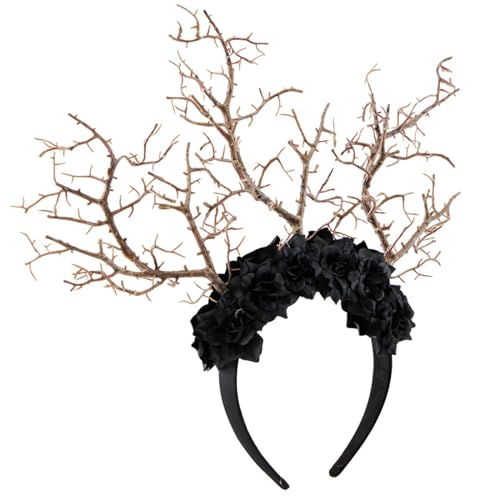 RETUOLWAG Haarreif für Mädchen, Halloween, zarter Zweig, Rose, Stirnband, Party-Kostüm, Hexen-Haarreif für Live-Shows RETUOLWAG Haarreif für Mädchen, Halloween, zarter Zweig, Rose, Stirnband, Party-Kostüm, Hexen-Haarreif für Live-Shows von RETUOLWAG