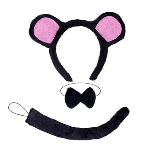 RETUOLWAG Halloween-Kostüm-Set für Kindergeburtstag, Party, Halloween, Kostüm, Stirnband, Schwanz, Fliege und Nase RETUOLWAG Halloween-Kostüm-Set für Kindergeburtstag, Party, Halloween, Kostüm, Stirnband, Schwanz, Fliege und Nase von RETUOLWAG