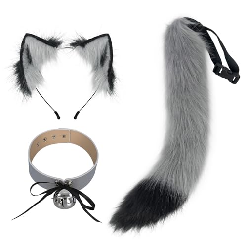 RETUOLWAG Handgefertigtes Plüsch-Stirnband mit Fuchs-Ohren, Kunstpelz, Schwanz, Choker für Halloween, Cosplay, Party, Kostüme, Zubehör, Kinder und Erwachsene RETUOLWAG Handgefertigtes Plüsch-Stirnband mit Fuchs-Ohren, Kunstpelz, Schwanz, Choker für Halloween, Cosplay, Party, Kostüme, Zubehör, Kinder und Erwachsene von RETUOLWAG
