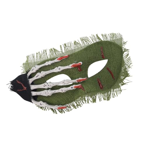 RETUOLWAG Horror Skelettkralle Blutspritzer Halbgesicht für Cosplay Bühnenauftritte & Halloween Foto Requisiten Halloween Kostüm Requisiten von RETUOLWAG
